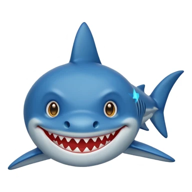 Please create the shark emoji with star eyes for me to copy and paste sticker