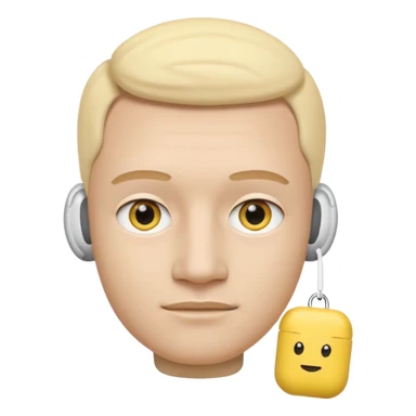 A yellow face exactly like this « 😶 » and wearing airpods max sticker