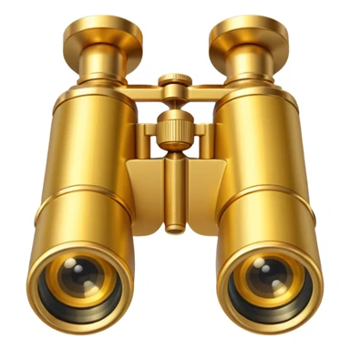 gold binoculars with large lenses simple eye holes and straight shaft sticker