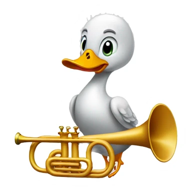 ios duck playing trumpet  sticker