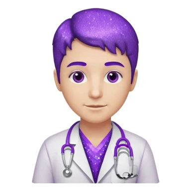 glitter purple doctor sticker