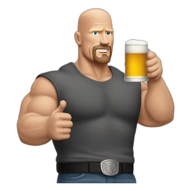 Stone cold steve Austin holding a beer sticker