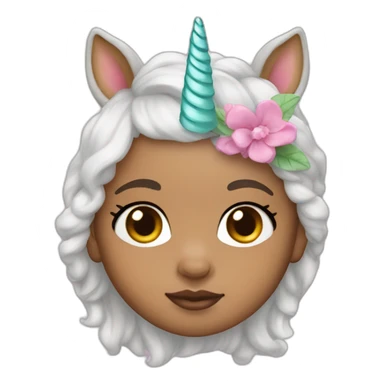 Light skin Newborn with unicorn headband sticker