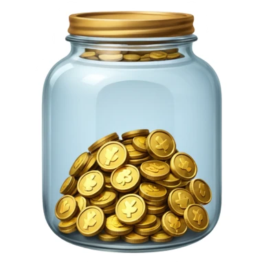 jar with a few coins sticker