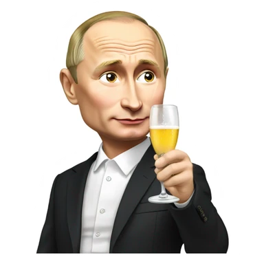 Vladimir Putin drinking champagne  sticker