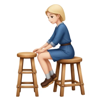 a person sitting on stool with backs turned

 sticker