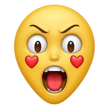 emoji screaming in fear with heart eyes  sticker