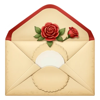 Cream-colored romantic Letter Envelope  sticker