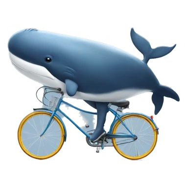 Whale riding a bike with glasses on sticker