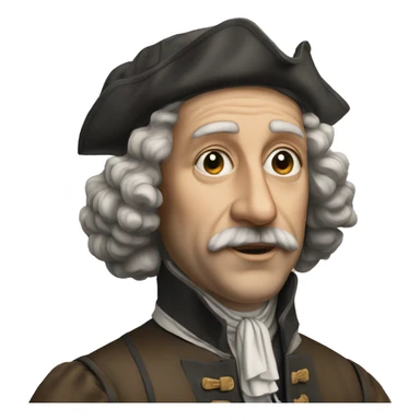 Photorealistic 17th century engineer with drawings sticker