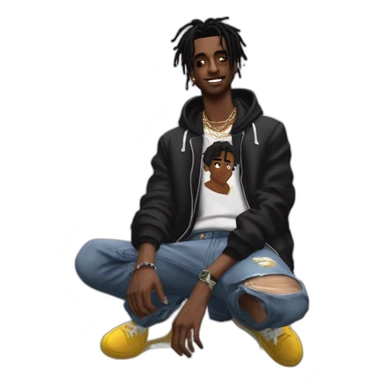Playboi carti with ken carson (just the top of body) sticker