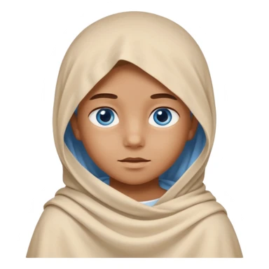 blue eyed desert child with creme cloth sticker