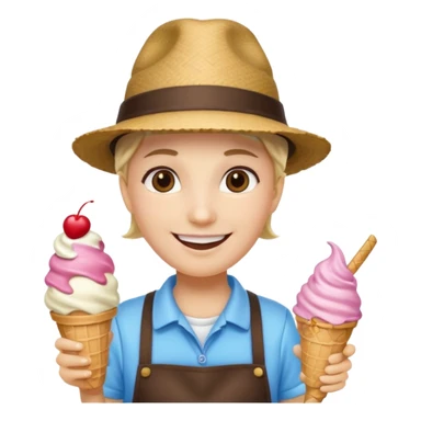  ice cream vendor with hat sticker