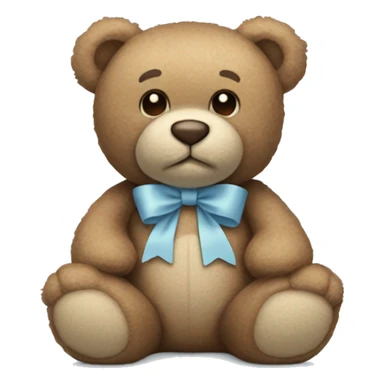 light blue teddy bear with brown bow sticker