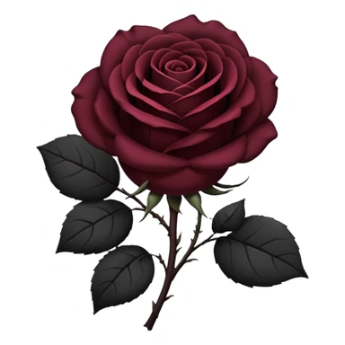 black rose, without green leaves, just flower sticker
