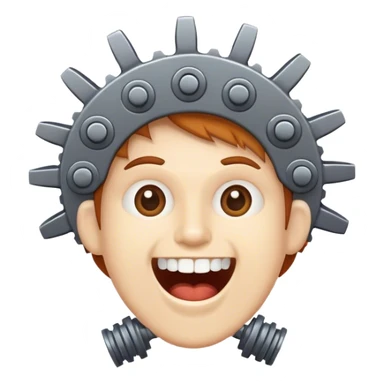 Animated person chattering their teeth out of gear like old cartoons sticker