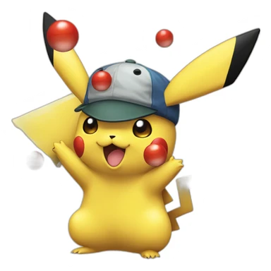 pikachu with a almost disgusting addiction to "poke balls" sticker