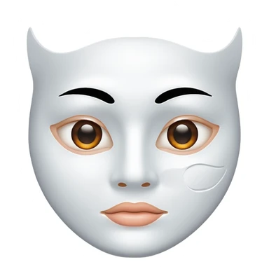a sheet of white mask pack for face skincare beauty, except on the face, vacant hole on eyes and mouth sticker
