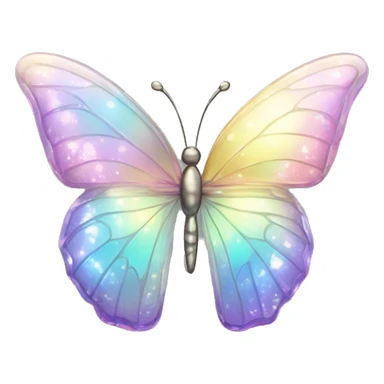 Sparkly glossy Pastel iridescent glass crystal butterfly sticker