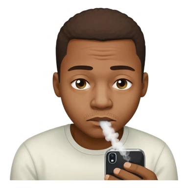 black man doing a line of coke from his phone sticker