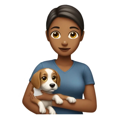 Girl With dog in a hand  sticker