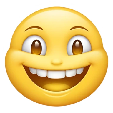 An emoji with smiling face with one tooth missing, transparent background sticker