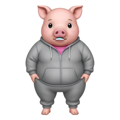 fat pig wearing sweat sticker