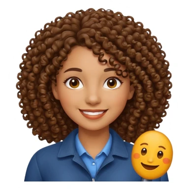 mixed race woman curl hair sticker