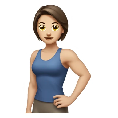Woman arm muscles, fit Caucasian woman, brunette  sticker