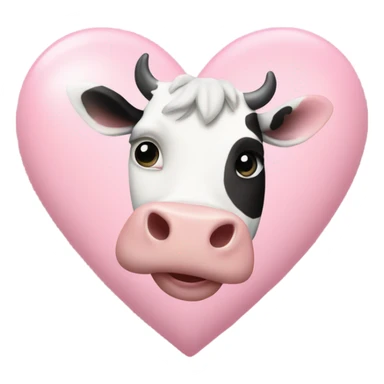 Light pink heart with cow print sticker