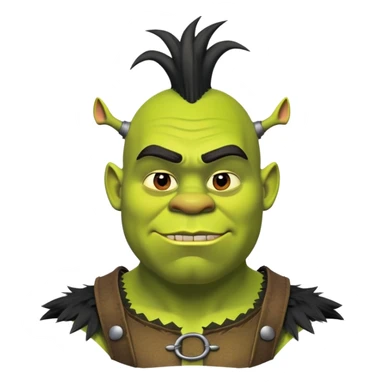 Шрек с черным эрокезом  sticker