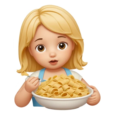 Make a baby with a big belly and it’s a girl with pasta all over there face sticker