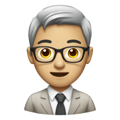 Young Asian office worker wearing glasses using a laptop sticker