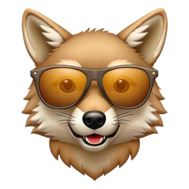 Coyote with sunglasses  sticker