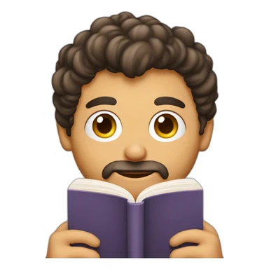 una persona de sexo masculino pelo castaño leyendo libros muy real sticker