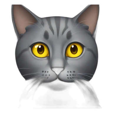 Gray cat with yellow eyes looking at you really brutal sticker