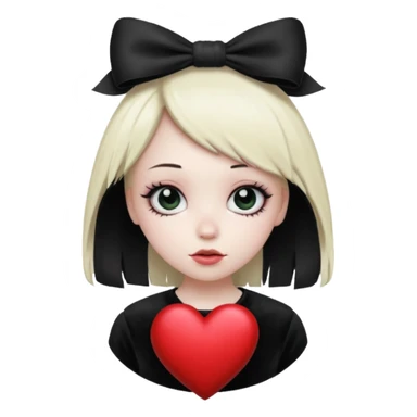 heart with a velvet bow, emo sticker