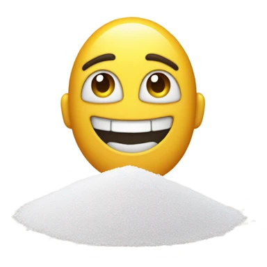 happy emoji whit a pile of salt sticker