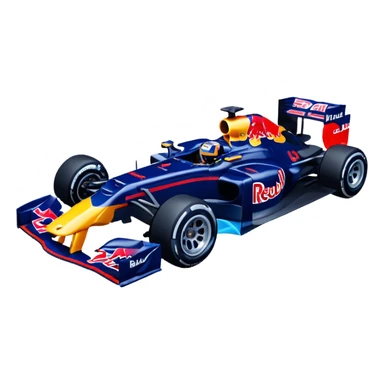 Crea un emoji de carro de f1 de red bull sticker