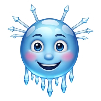 Blue smile face with icicles sticker