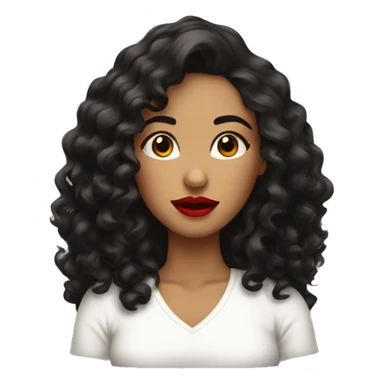 pretty-long-curly-blackhair-carameltone-woman-red-lips- sticker