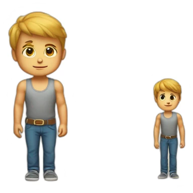 The age growth chart of a thin and weak little boy turning into a muscular man sticker