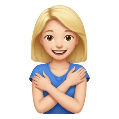 Arms crossed holding neck laughing girl  sticker
