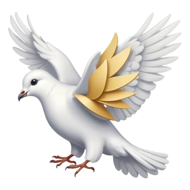 a dove flies with a letter sticker