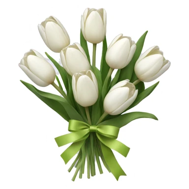 white tulip bouquet with bows  sticker
