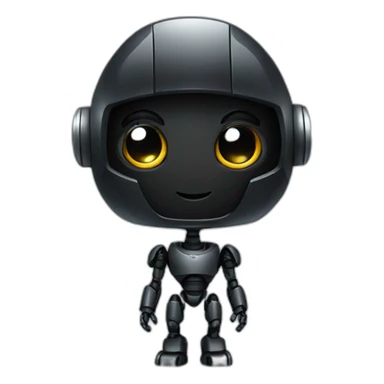 cute black robot sticker