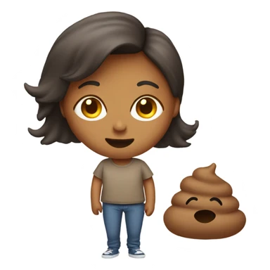 Poop emoji wearing mom shirt  sticker