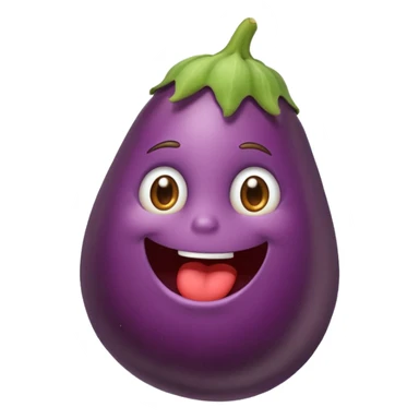 Eating a eggplant sticker