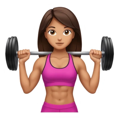brunette girl with abs lifting weights sticker