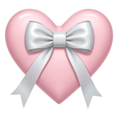 Light pink heart with ribbons sticker